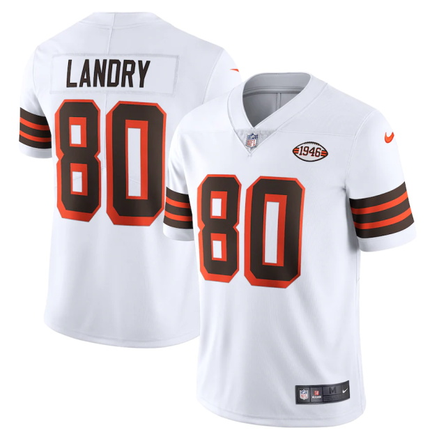 mens nike jarvis landry white cleveland browns 1946 collection alternate vapor limited jersey